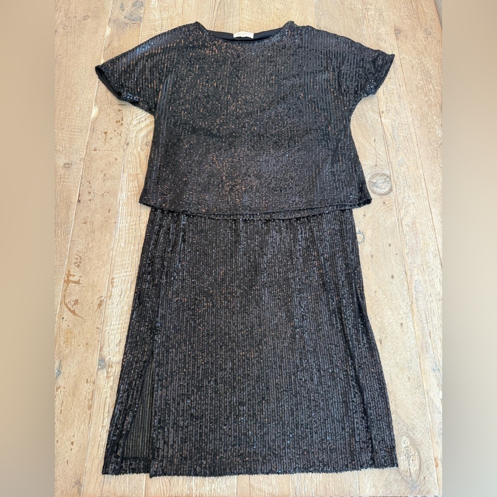 MELLODAY Black Sequin Two-Piece Set